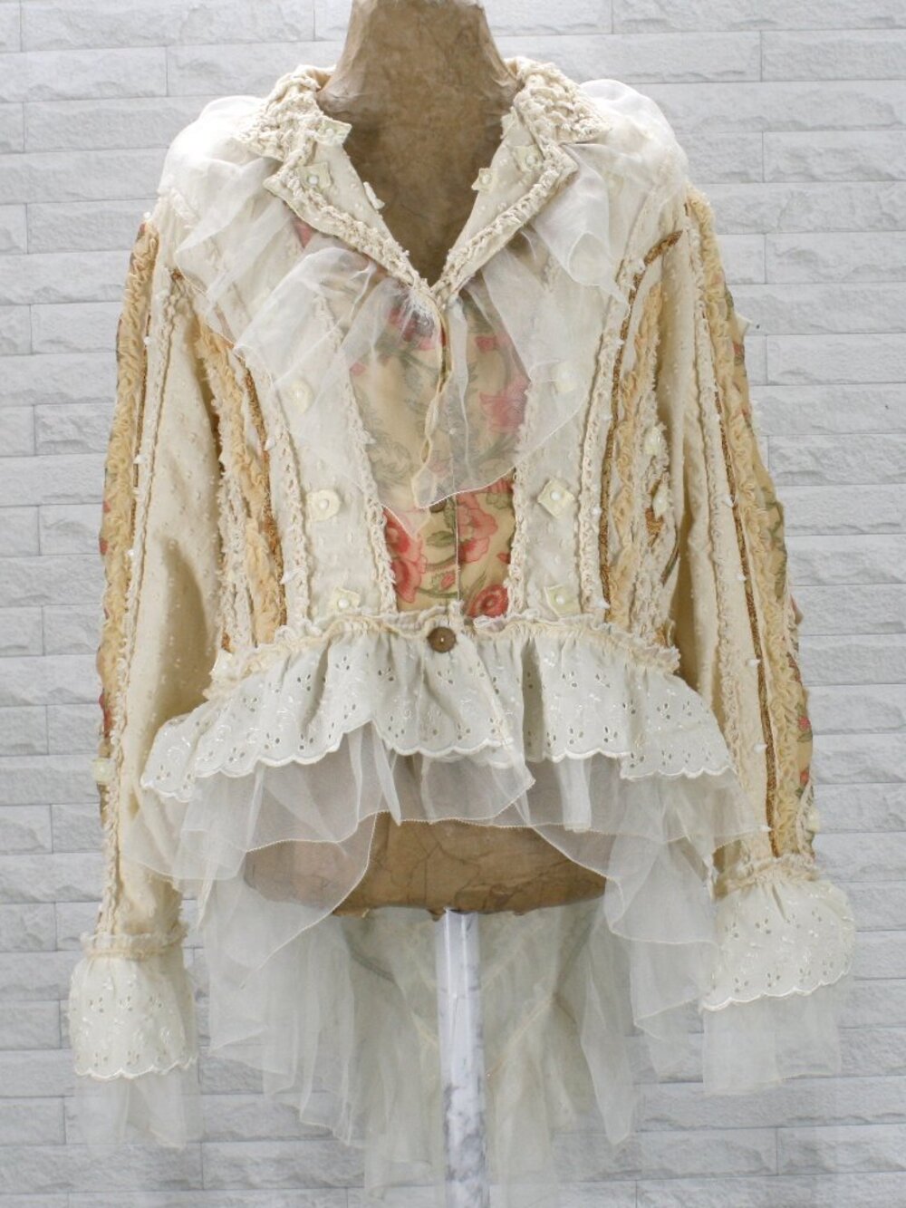 UPCYCLED Jacket Ren Faire Renaissance Festival Peplum Lace Ruffles Plus Size 2X